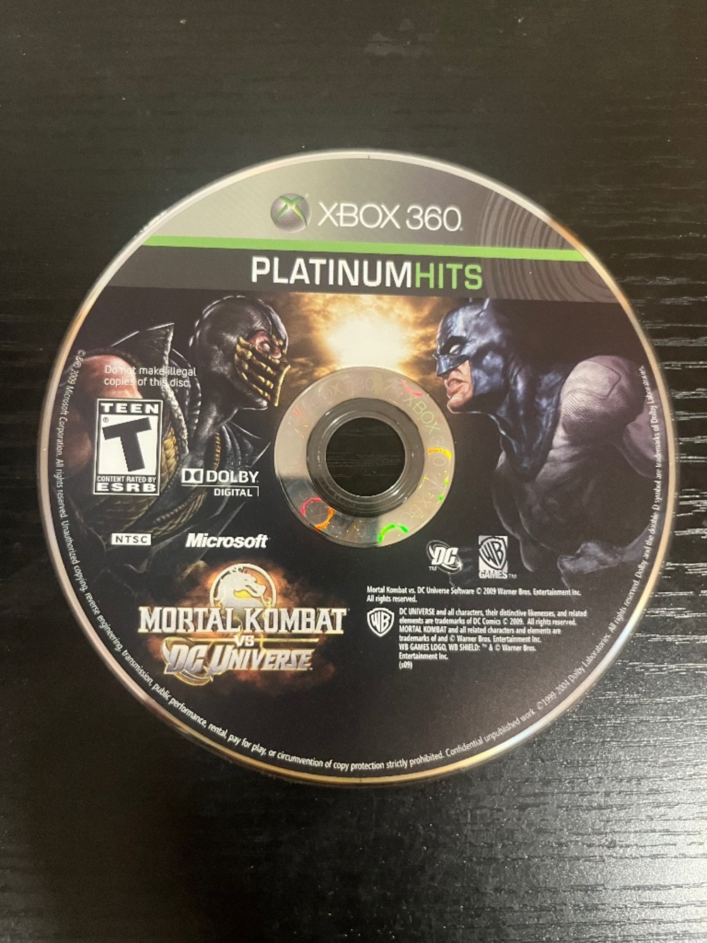Mortal Kombat vs. DC Universe (Xbox 360, 2008) Disc Only